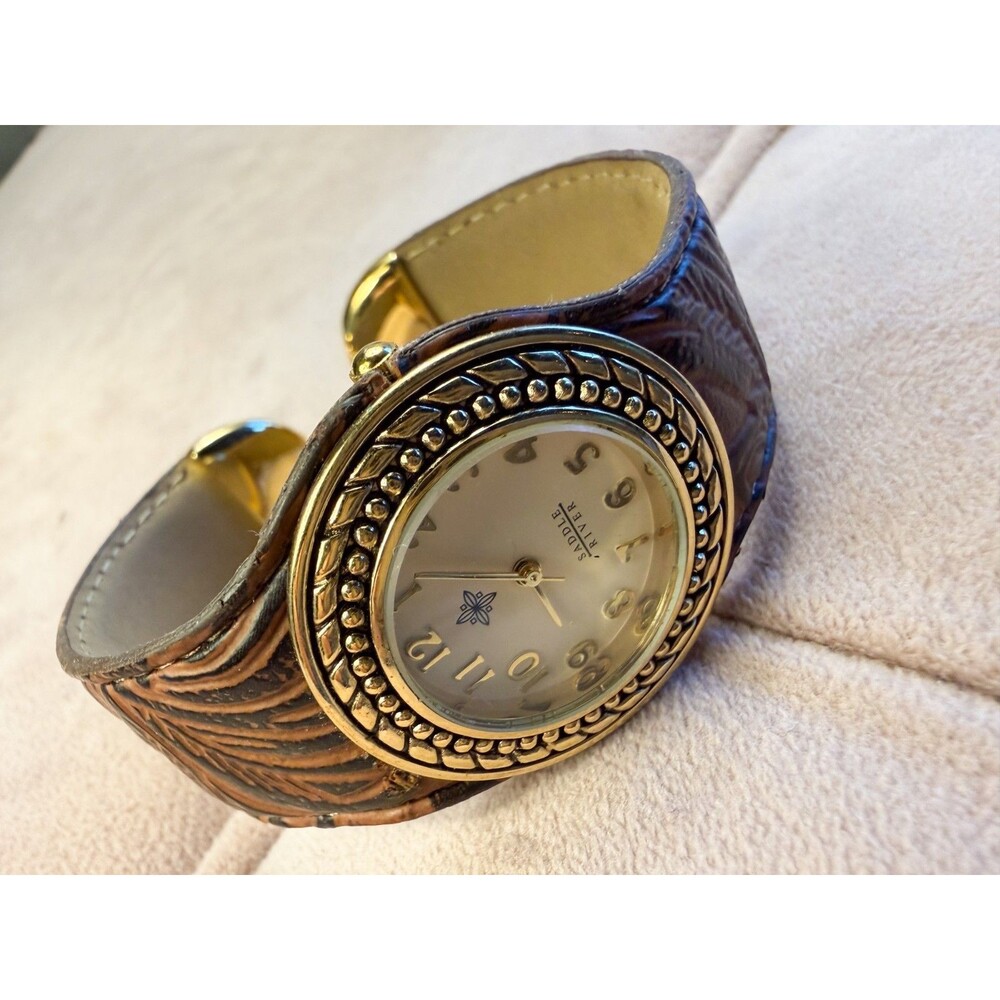 VTG Saddle River Women's Watch Leather Open Cuff